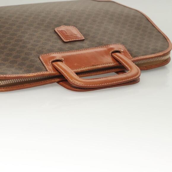 CELINE Macadam Canvas Hand Bag Pvc Leather Brown - Picture 7 of 13